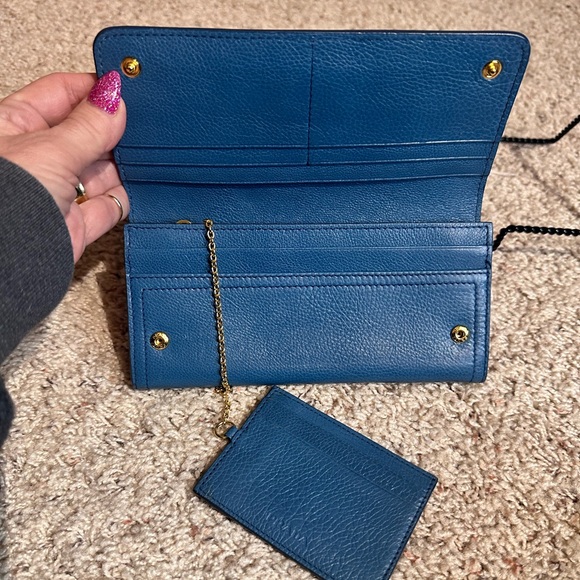 Prada Teal Leather Wallet with Bow Accent - Picture 8 of 11